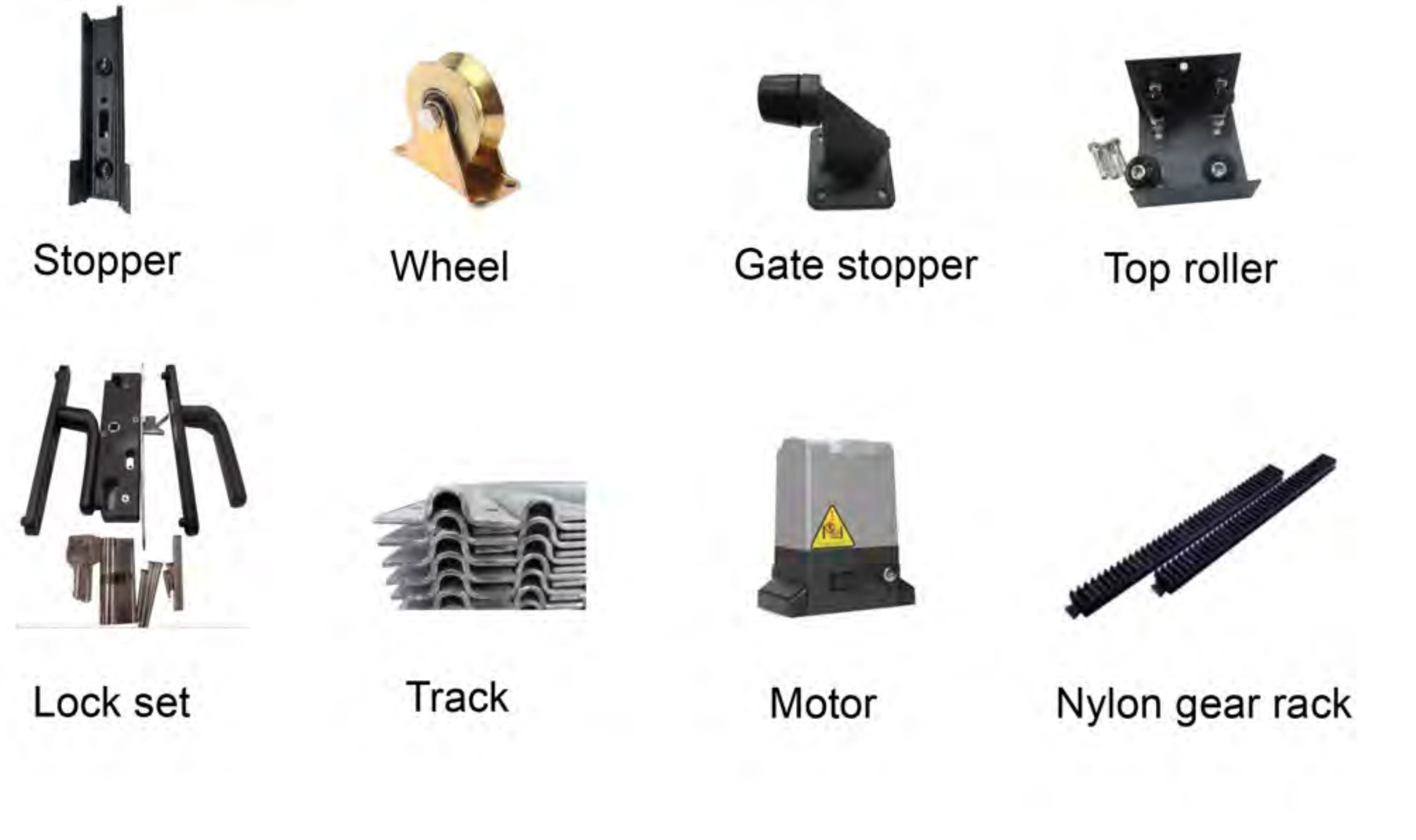 Sliding gate fittings